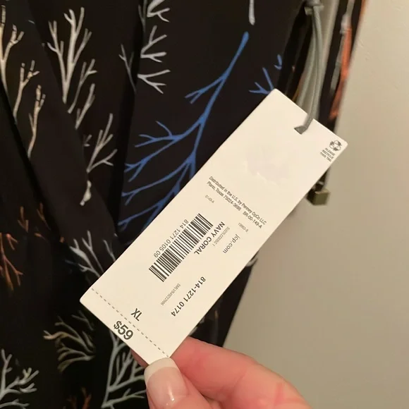 NWT Liz Claiborne Coral Print Dress. Size XL - Picture 4 of 5